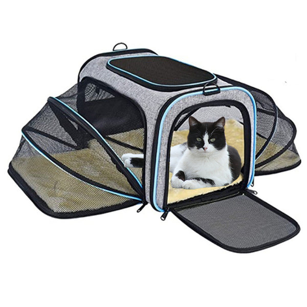 Cat Backpack Carrier Expandable Breathable Mesh Room Extension 16 x 15.5  x 12