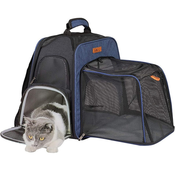 Pet Cat Carrier Bag Cat Carrier Backpack Square Outdoor Carry Travel Pet  Bags Breathable Transparent Cats Double Shoulderbag