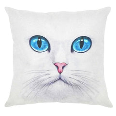Decorative Cat Pillowcases - White Cat With Blue Eyes