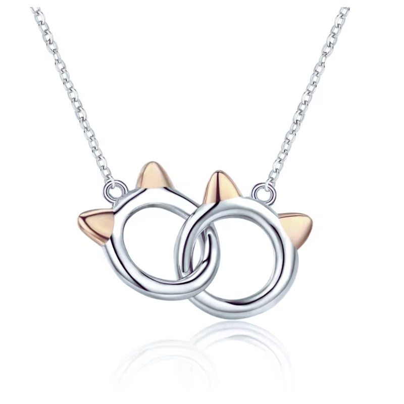 interlocked cat pendant necklace - Cute Cats Store